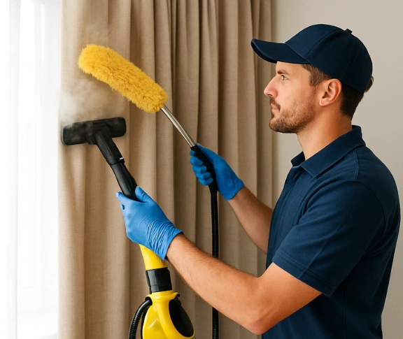 Trusted blind cleaning technician Matty Curtain Cleaning doolandella QLD